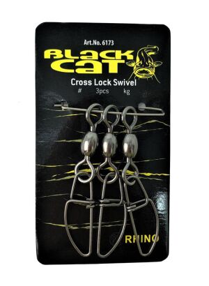 Black Cat Krętlik z Agrafką Cross Lock Swivel 100kg #4/0 3szt.