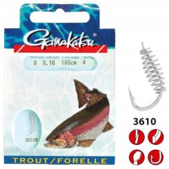 Gamakatsu Booklet Trout Spiral 3610N r.4 0.25mm 60cm przypony