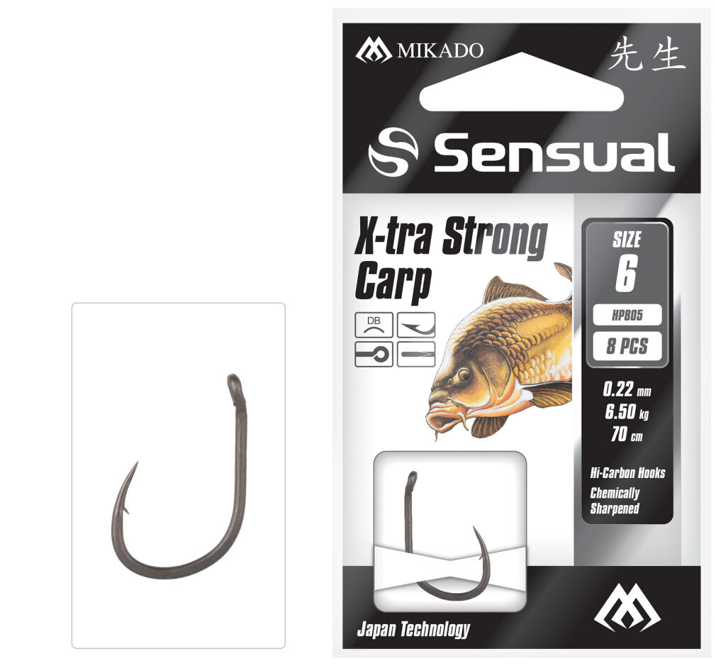 Przypony wiązane Mikado Sensual X Strong Carp #6DB 70cm