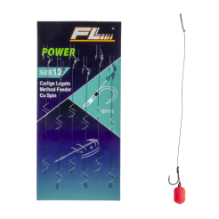 FL Method Feeder Power bagnet r.12 0.14mm 6szt. przypony na plecionce