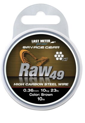 Materiał Przyponowy Savage Gear Raw49 Uncoated brown 0,45mm - 10m/16kg