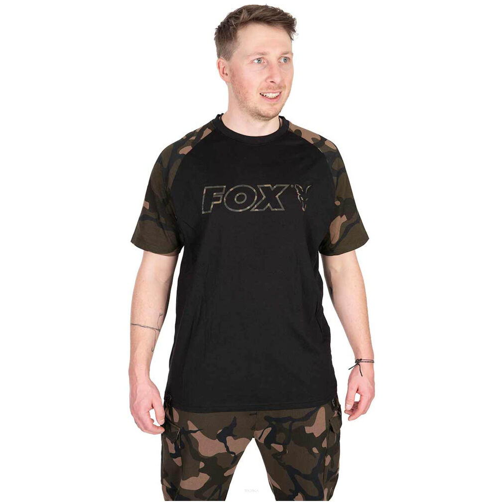 Koszulka Fox Black/Camo Outline T - M