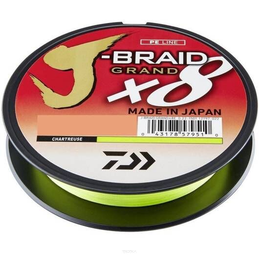 Plecionka Daiwa J-Braid Grand X8 - Chartreuse - 135m/0,10mm