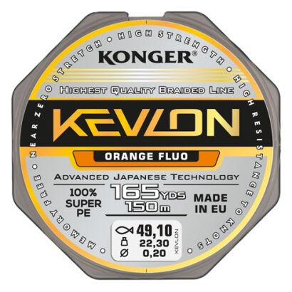 Plecionka Konger Kevlon X4 Orange Fluo - 150m/0,14mm