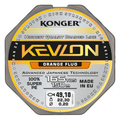 Plecionka Konger Kevlon X4 Orange Fluo - 150m/0,14mm