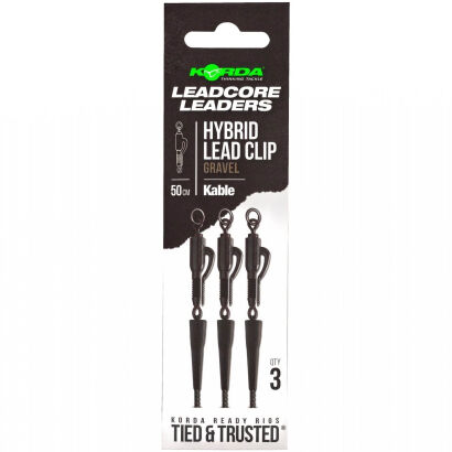 Gotowy Leadcore Korda Kable Leadcore Leader Hybrid Lead Clip Gravel 50cm