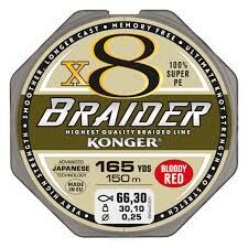 Plecionka Konger Braider X8 0,18/150 - Bloody Red