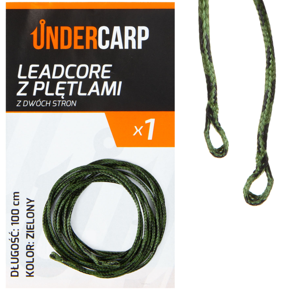 Leadcore Under Carp z pętlami z dwóch stron zielony 100 cm