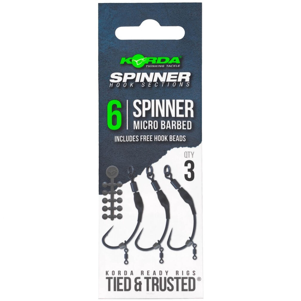 Przypony Korda Spinner Hook Sections Spinner Barbless - 6