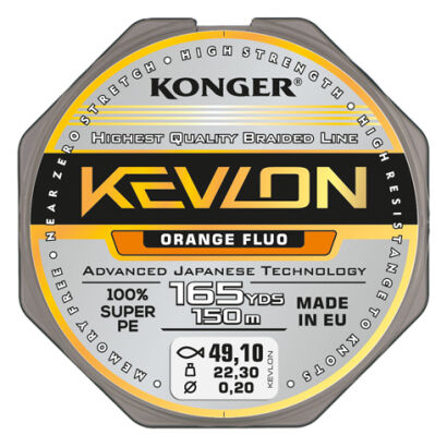 Plecionka Konger Kevlon X4 Orange Fluo - 150m/0,12mm