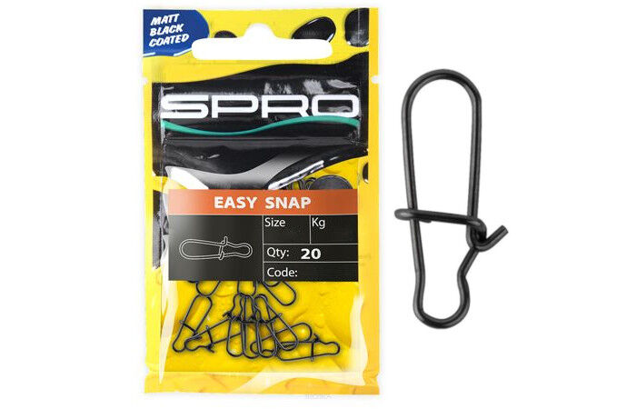 Spro Agrafki Matte Black Easy Snap #00 5kg 20szt.