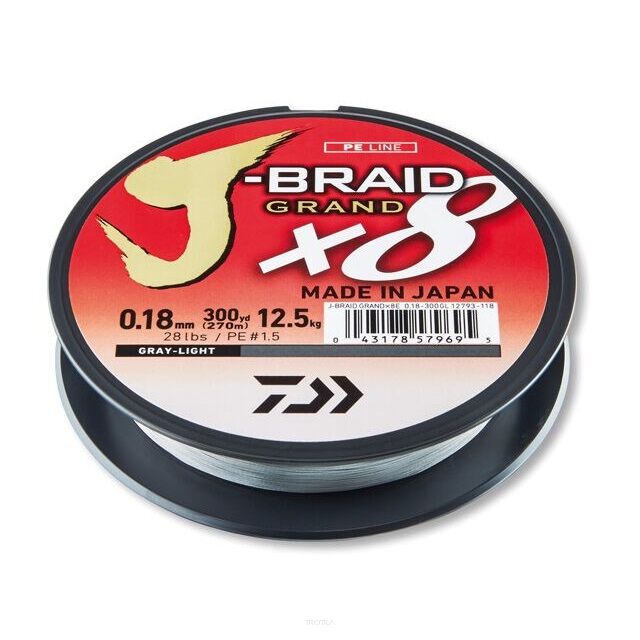 Plecionka Daiwa J-Braid Grand X8 - Gray Light 135m/0,18mm