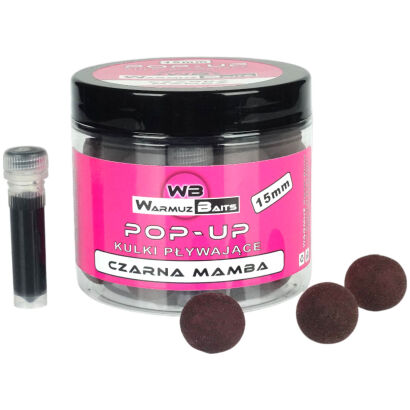 Kulki Warmuz Baits Pop Up Czarna Mamba 15mm 150ml + Dopalacz