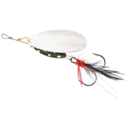 Błystka Obrotowa Mikado M Grub - 3 Srebrna / Black Lemon