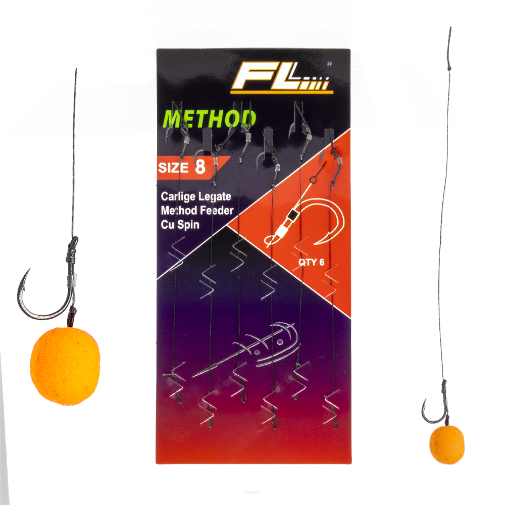 FL Method Feeder Strong bagnet r.8 0.14mm 6szt. przypony na plecionce