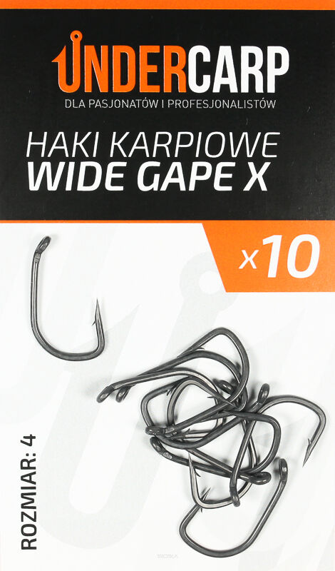 Teflonowe haki karpiowe WIDE GAPE X 4