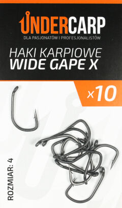 Teflonowe haki karpiowe WIDE GAPE X 4