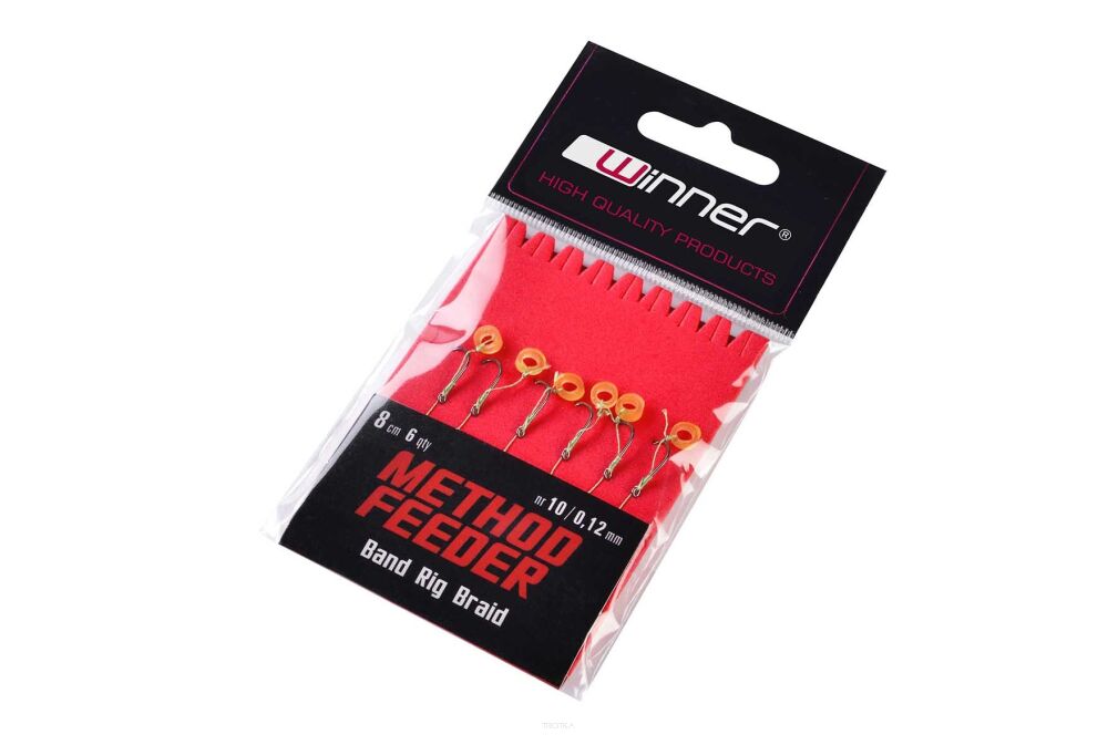 Haczyki z przyponem Winner Method Feeder na plecionce Band - roz. 10