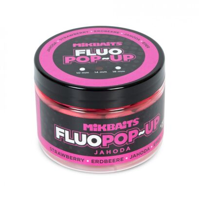 Kulki MikBaits Pop-up fluo boilies 150ml - Truskawka 14mm