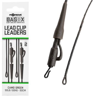 Gotowe zestawy z bezpiecznym klipsem Korda Basix Lead Clip Leaders. KBX020