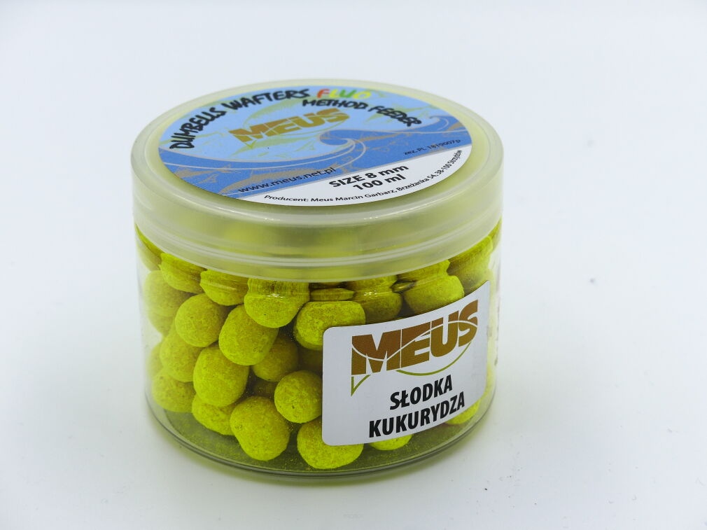 Dumbells Meus Wafters Method Feeder Fluo 8mm - Słodka Kukurydz