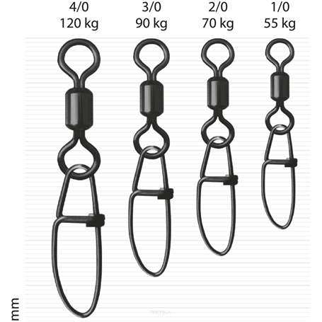 Krętlik z agrafką Konger Big Game #1/0 - 55kg