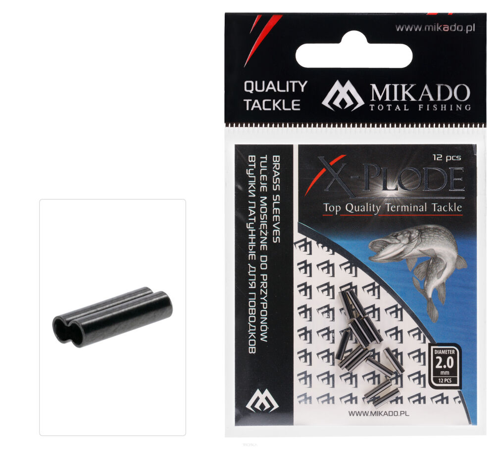 Tuleja Mikado mosieżna podwójna - 1,2x2,6x8mm