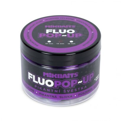 Kulki MikBaits Pop-up fluo boilies 150ml - Pikantna Śliwka 14mm