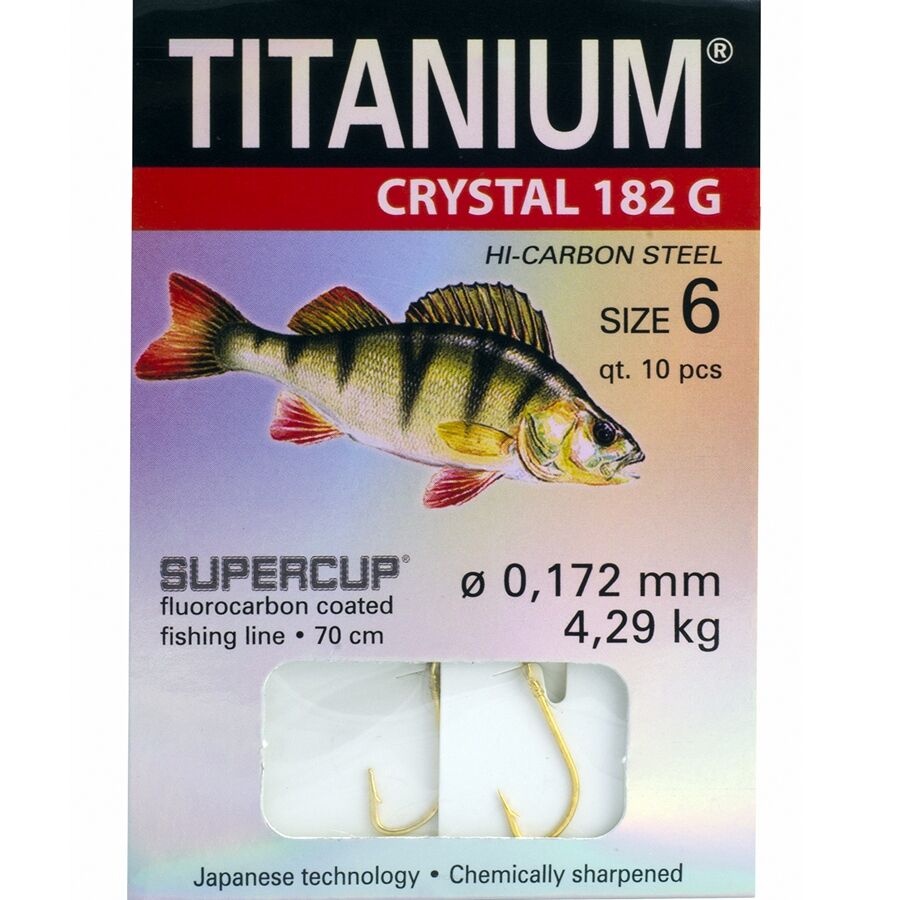 Haczyki Titanium z przyponem Crystal 182G - roz. 10 01-S-182G-10