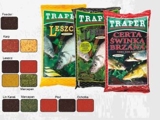 Zanęta Traper Sekret czarny - Leszcz zielony marcepan 1kg - 2