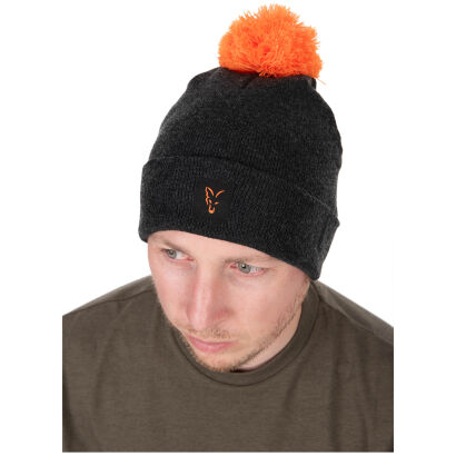 Czapka Fox Collection Bobble Hat- Black/ Orange