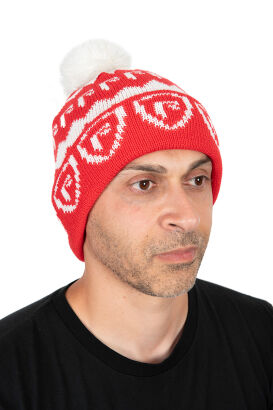 Fox Rage Voyager Red White Bobble Hat czapka zimowa