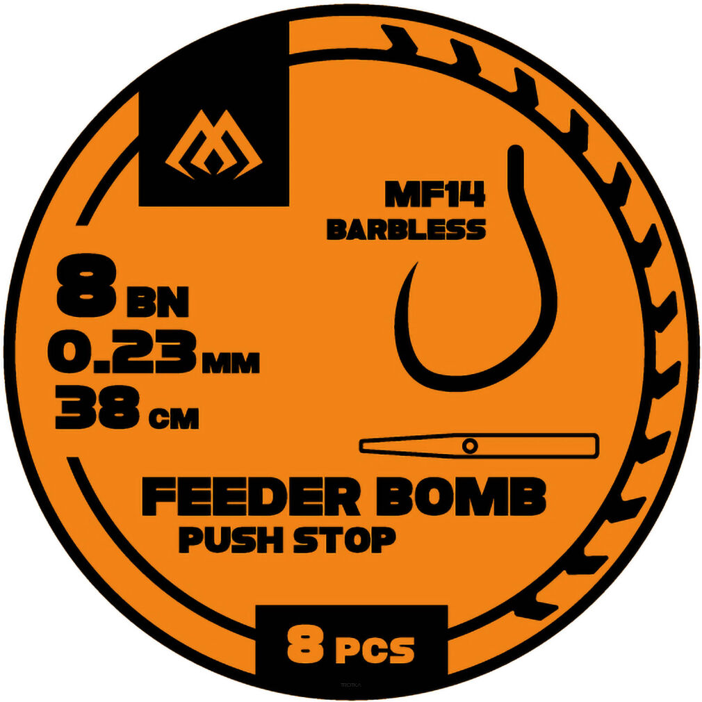 Przypony Mikado Fb Mf14 Z Push Stopem Hak Bez Zadziora Nr 10 / Żyłka: 0.20mm/38cm