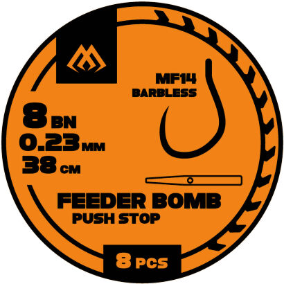 Przypony Mikado Fb Mf14 Z Push Stopem Hak Bez Zadziora Nr 10 / Żyłka: 0.20mm/38cm