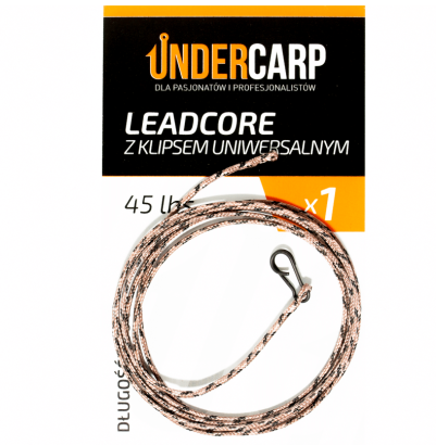 Leadcore z klipsem uniwersalnym 45 lbs / 100 cm brązowy