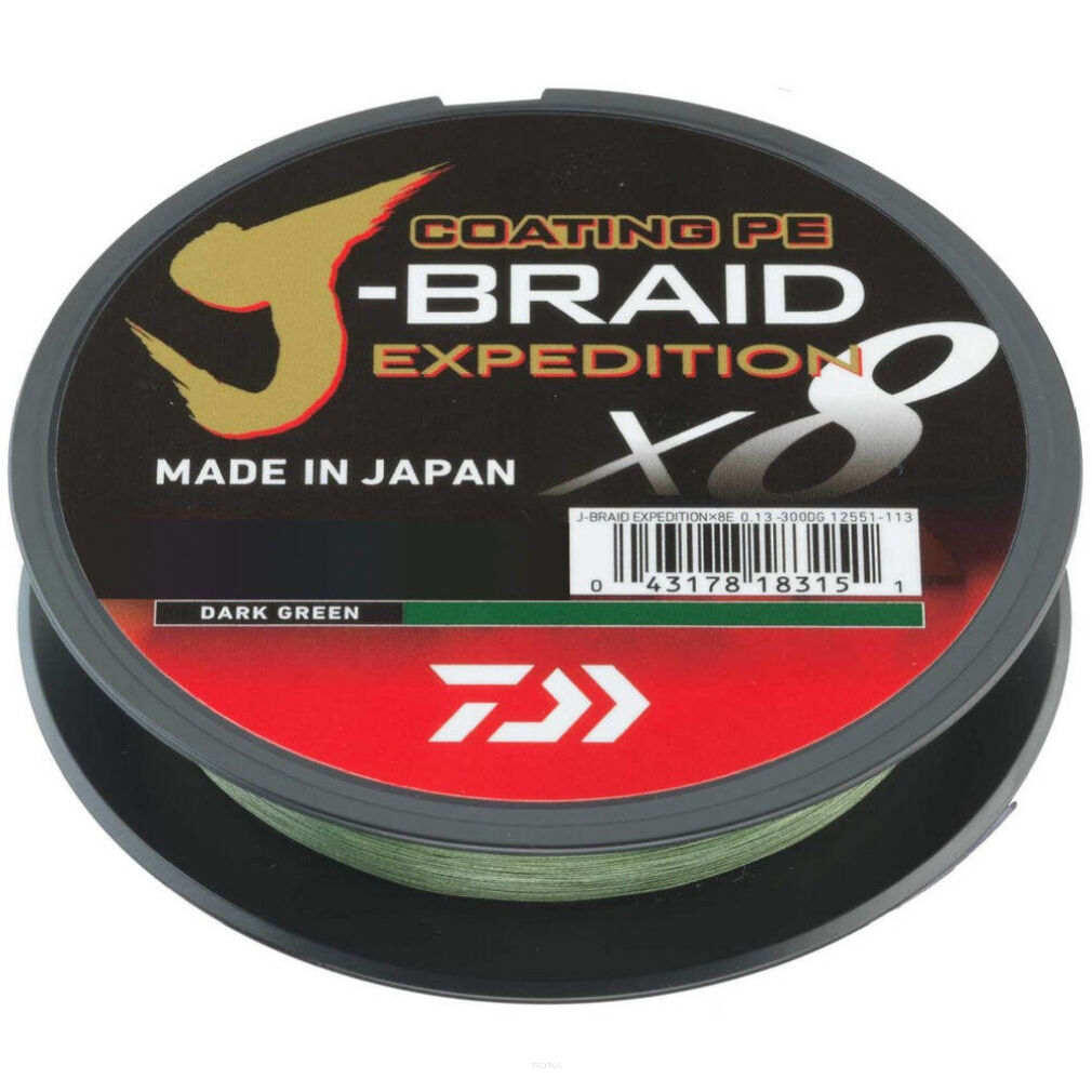 Plecionka Daiwa J-Braid Expedition X8E 0,06mm 150m Dark Green