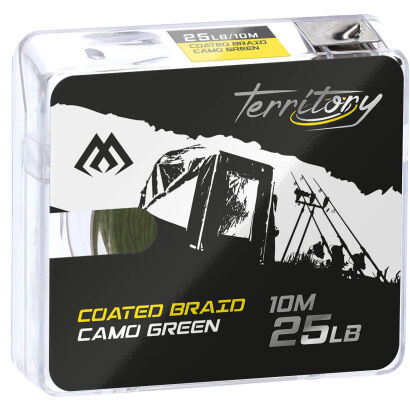 Plecionka Przyponowa Mikado W Otulinie Coated Braid 35lbs/10m - Zielony Camo