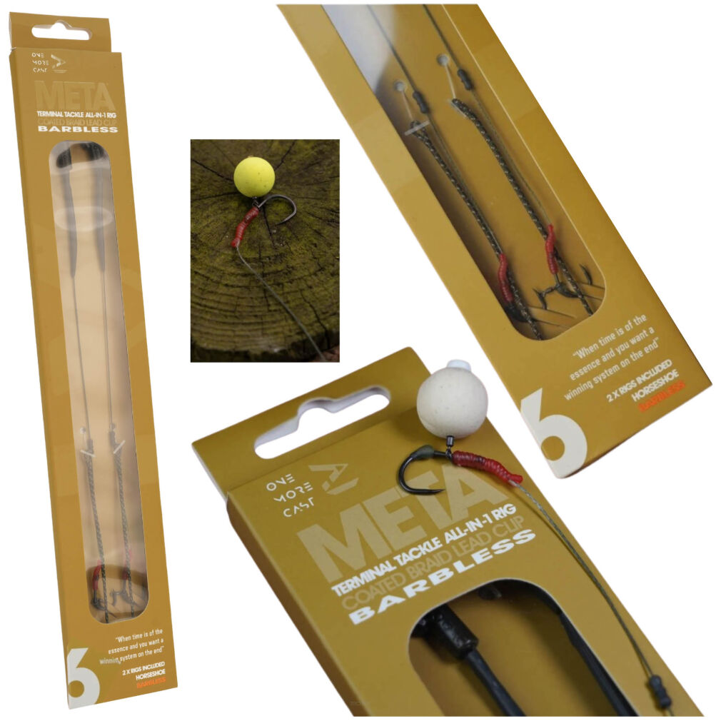 Przypony One More Cast Meta Terminal Tackle All in 1 Rig Coated Braid Lead Clip Barbless - 6