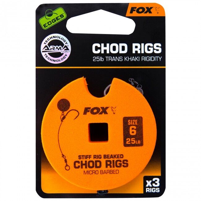  Haczyki FOX Chod Rigs - Stiff Rig Beaked 25lb - roz. 6 CCR157