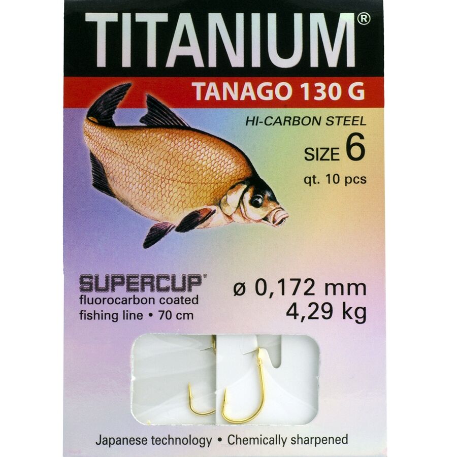 Haczyki Titanium z przyponem Tanago 130G - roz. 6 01-S-130G-06