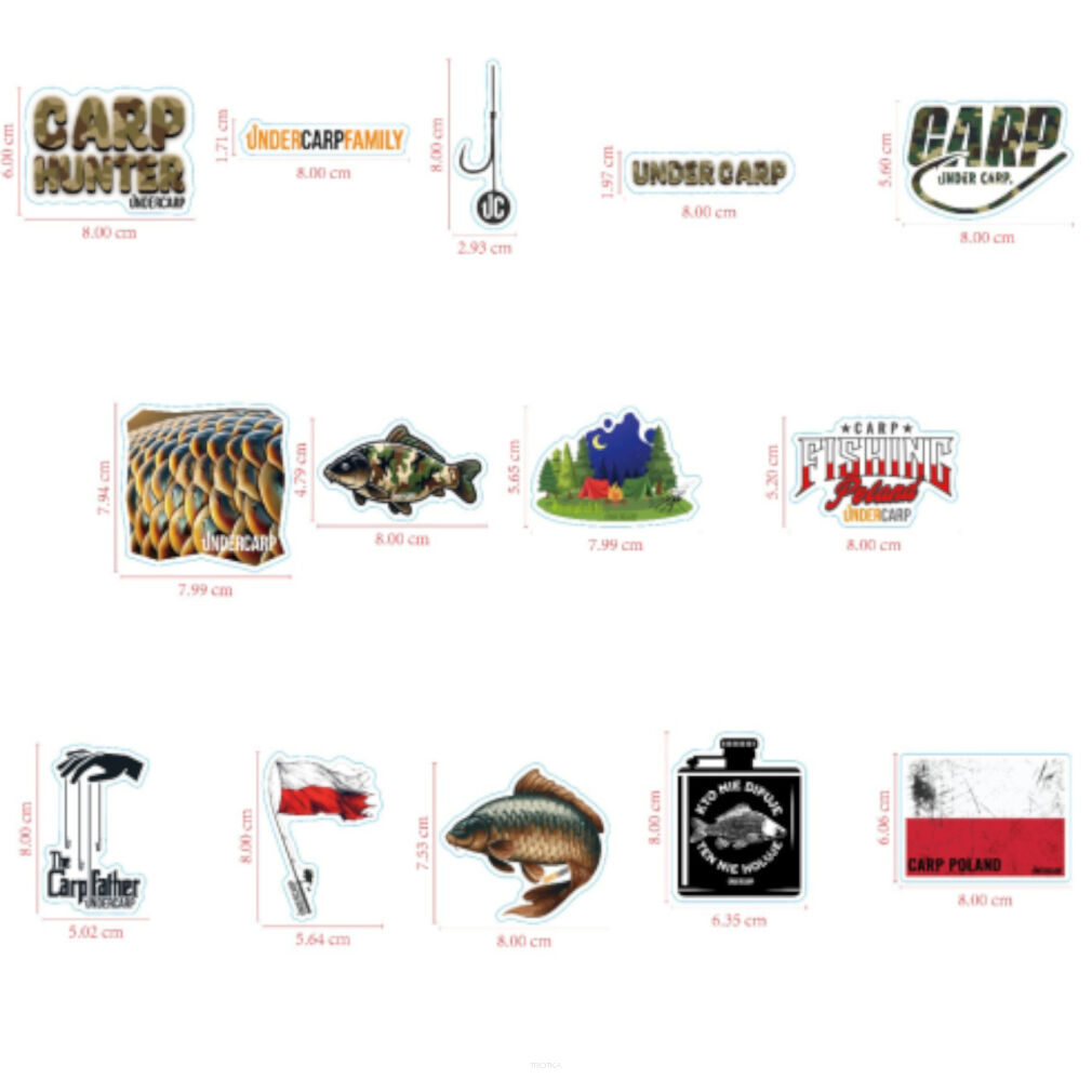 Zestaw 14 Naklejek Under Carp