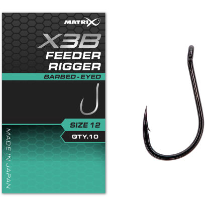 Haczyki Matrix X3B Feeder Rigger Barbed Eyed - 10