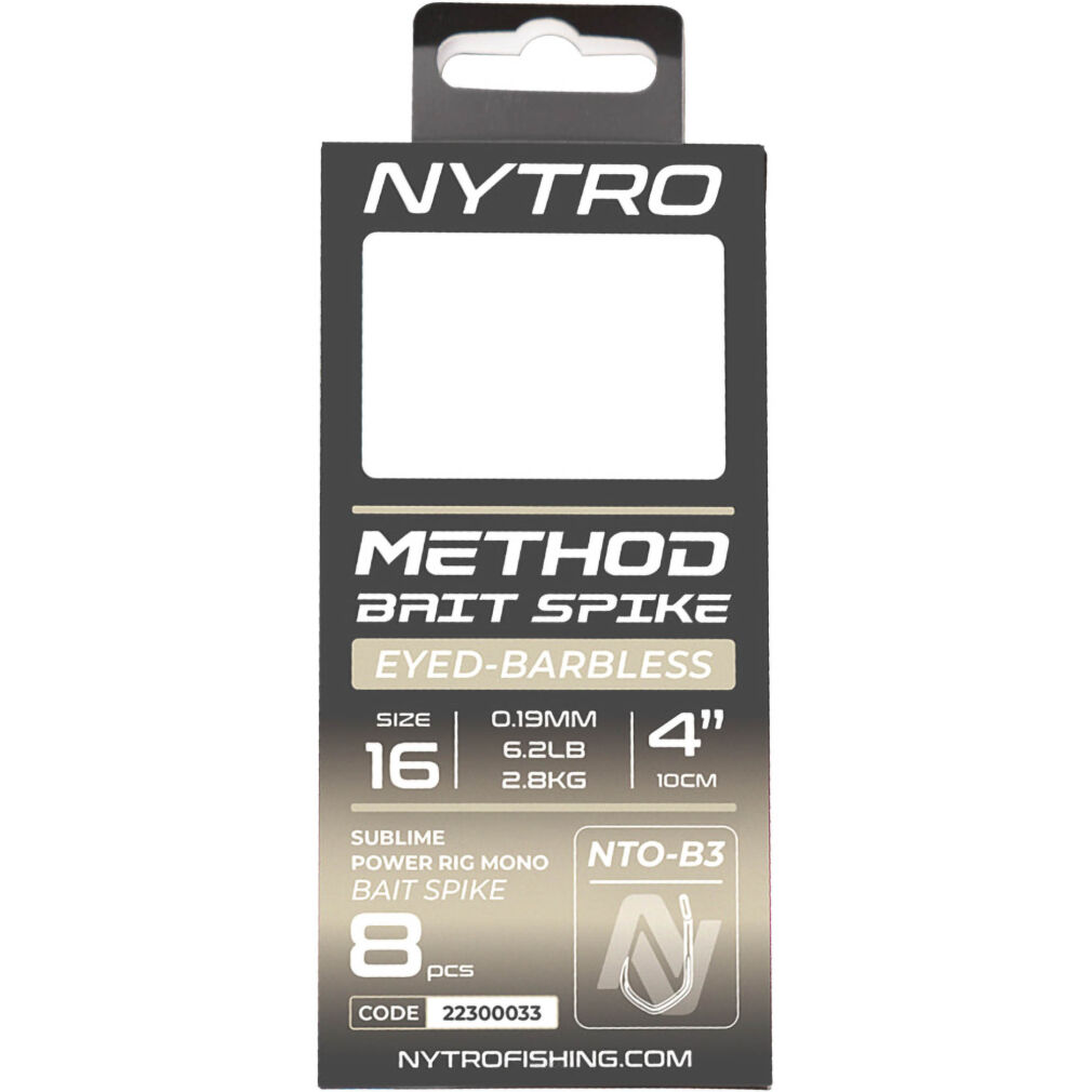 Przypony Nytro Nto-b3 Barbless Method Bait Spike 10/0,25mm/10cm