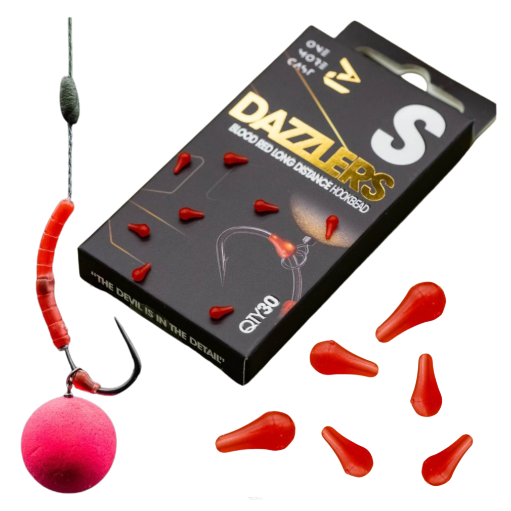 Pozycjonery One More Cast Dazzlers Blood Red Long Distance Hookbead - Small