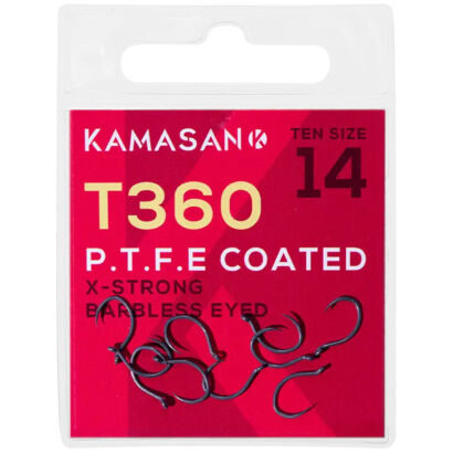Haczyki Kamasan T360 Eyed X-Strong PTFE Barbless - 10