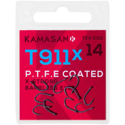 Haczyki Kamasan T911 X-strong P.T.F.E. Eyed Barbless - 12