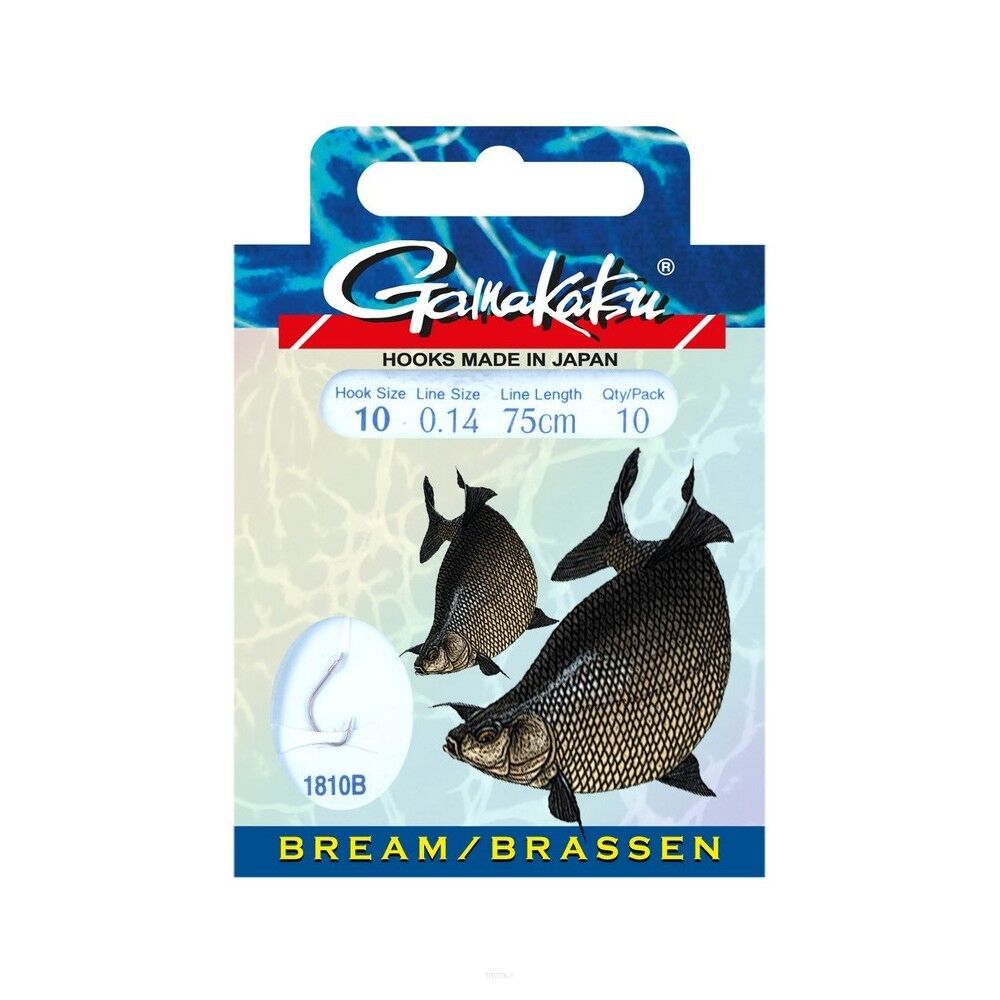 Haczyki Gamakatsu z przyponem Coarse - Feeder 1810B #10/0,16mm