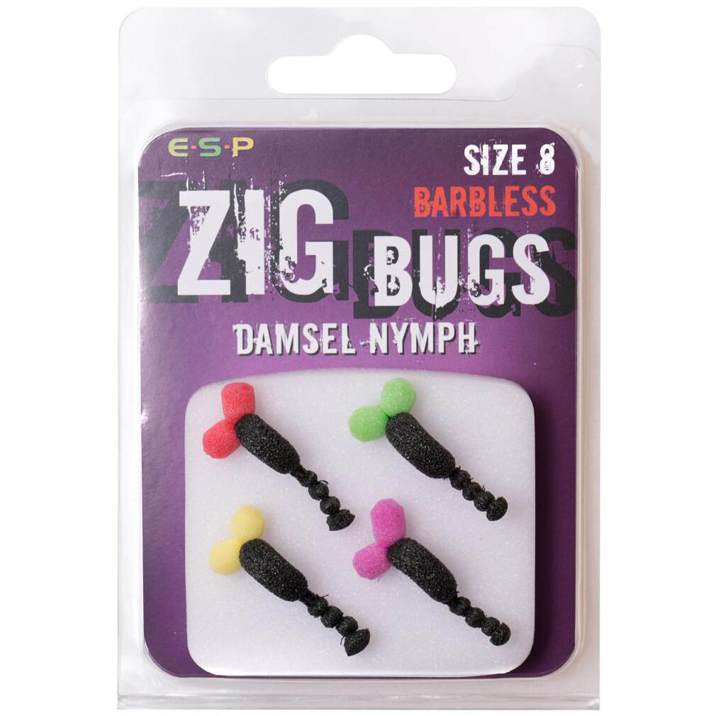Haczyki Z Przynętą Sztuczną ESP Zig Bug Damsel Nymph Barbless 8