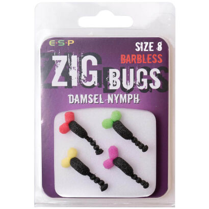 Haczyki Z Przynętą Sztuczną ESP Zig Bug Damsel Nymph Barbless 8