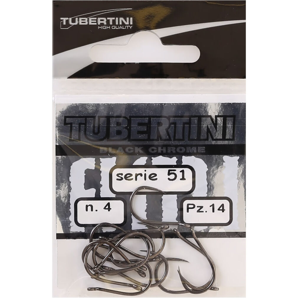 Haczyki Tubertini Serie 51 Black Chrome Barbless - 14 (20 szt.)